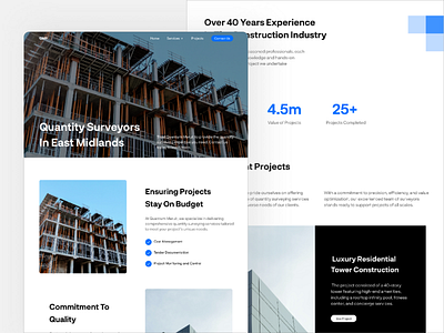 Construction company business corporate counstruction design homepage landing page minimalist ui ux web design website