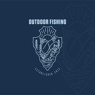 Outdoor Fishing Logo branding design digital illustration drawing fishing graphic design illustration logo logo design logo illustration logo monoline logo retro logo vintage monoline outdoor vector