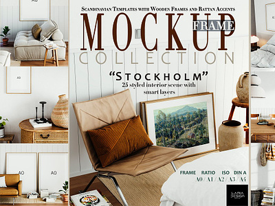 Stockholm Room & MockUp Frame Bundle a3 frame mockup art frame mockup decor mockup frame mockup kit landscape frame mockup living room interior magazine mockup poster mockup poster mockup bundle poster mockup psd scandinavian mockup styled frame mockup vertical frame mockup