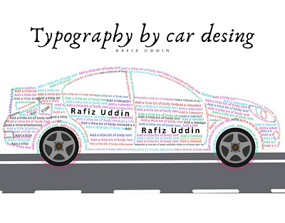 Typography by car Desing 3d branding design graphic design motion graphics ui