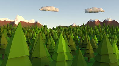 Cartoon low poly collection 3: Forested landscape 3d 3ds max environment forest forested land landscape model mountain natural river rock unity