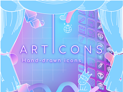 ARTICONS | Hand-Drawn Icon Pack creative design gradient graphic design hand drawn handdrawn icon iconpack icons outline pack solid ui