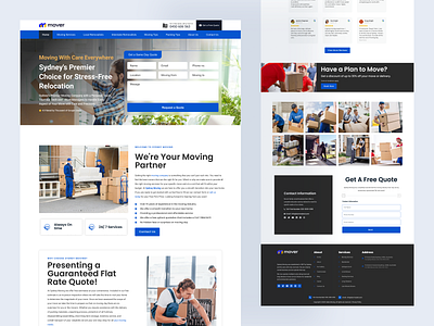 Mover - Moving Company branding moving moving company new relocation ui web design website