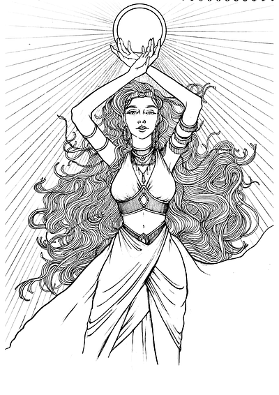 Goddess art drawing illustration lineart