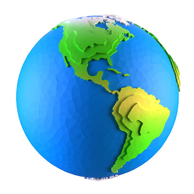 Cartoon low poly collection 4: World globe 3d earth globe landscap low low poly lowpoly model poly terrain world