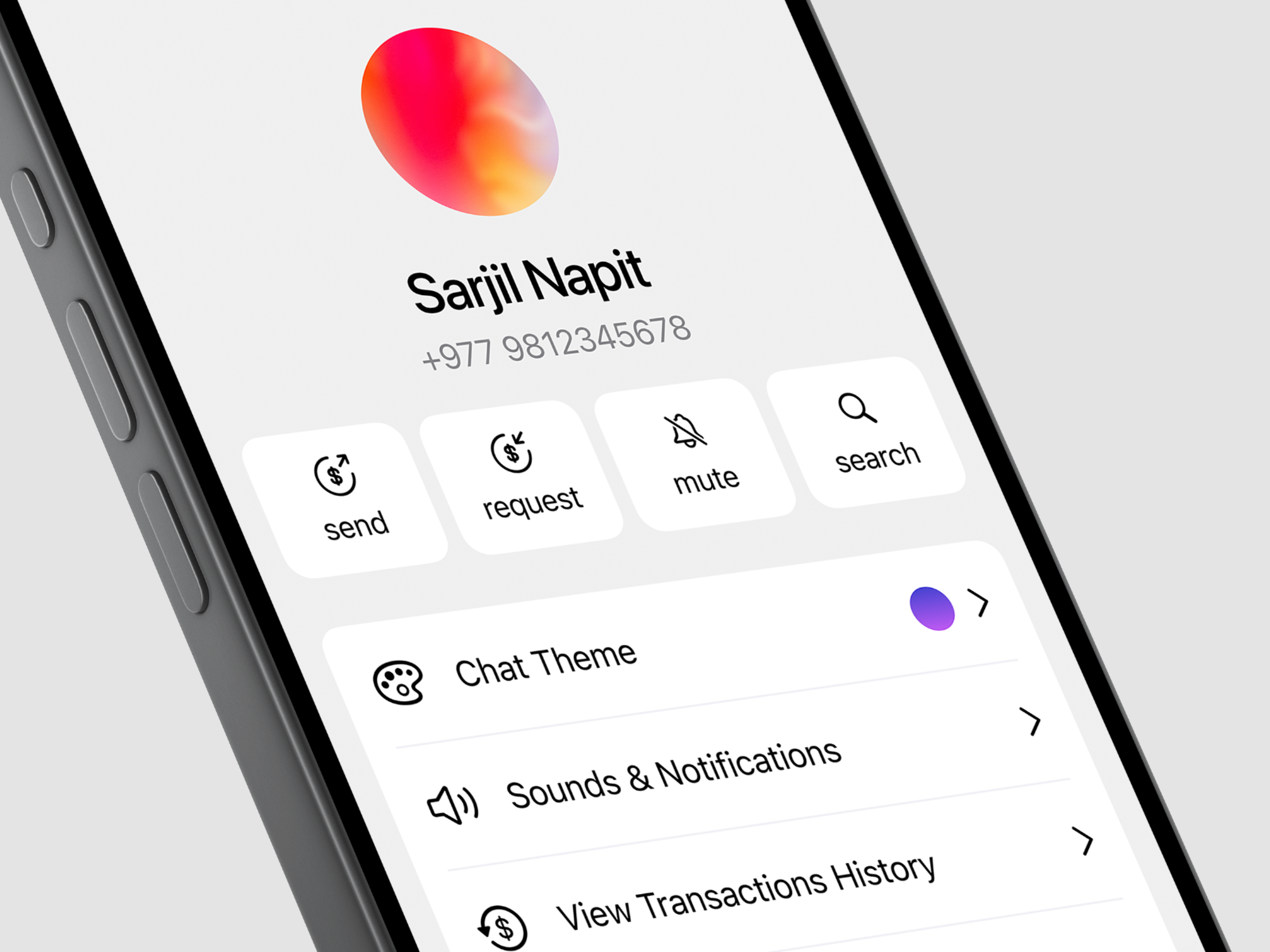 Chat Details and Settings Exploration - Mobile Banking app banking chat details chat profile chat settings clean ui conversation details conversation settings minimal ui mobile banking mobile ui profile settings ui uiux user profile ux