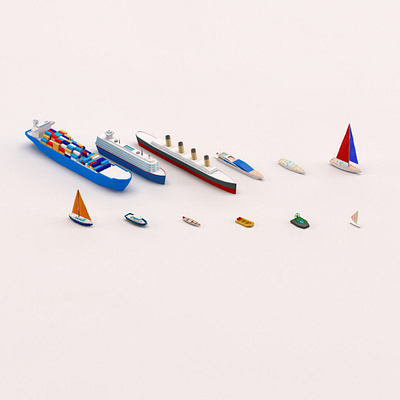 Cartoon low poly collection 7: Cartoon ships and boats pack 3d boats design illustration landscape model ocean pack sea ships terrain travel unreal