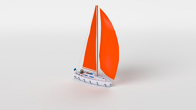Cartoon low poly collection 9: Sailboat 3d cart design landscape ocean sail sailboat terrain water