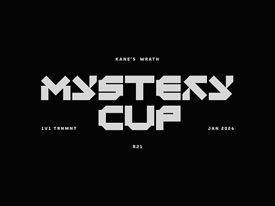 Mystery Cup Kane's Wrath Tournament Logo command and conquer cybersport esports futuristic game kanes wrath league logo modern rts tiberium wars tournament type typography