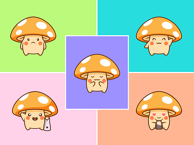 Cute Mushroom Mascot brand identity branding business business mascot cartoon cute design graphic design identity illustration illustration art ilustration kawaii logo mascot mushroom template vegetable visual identity website