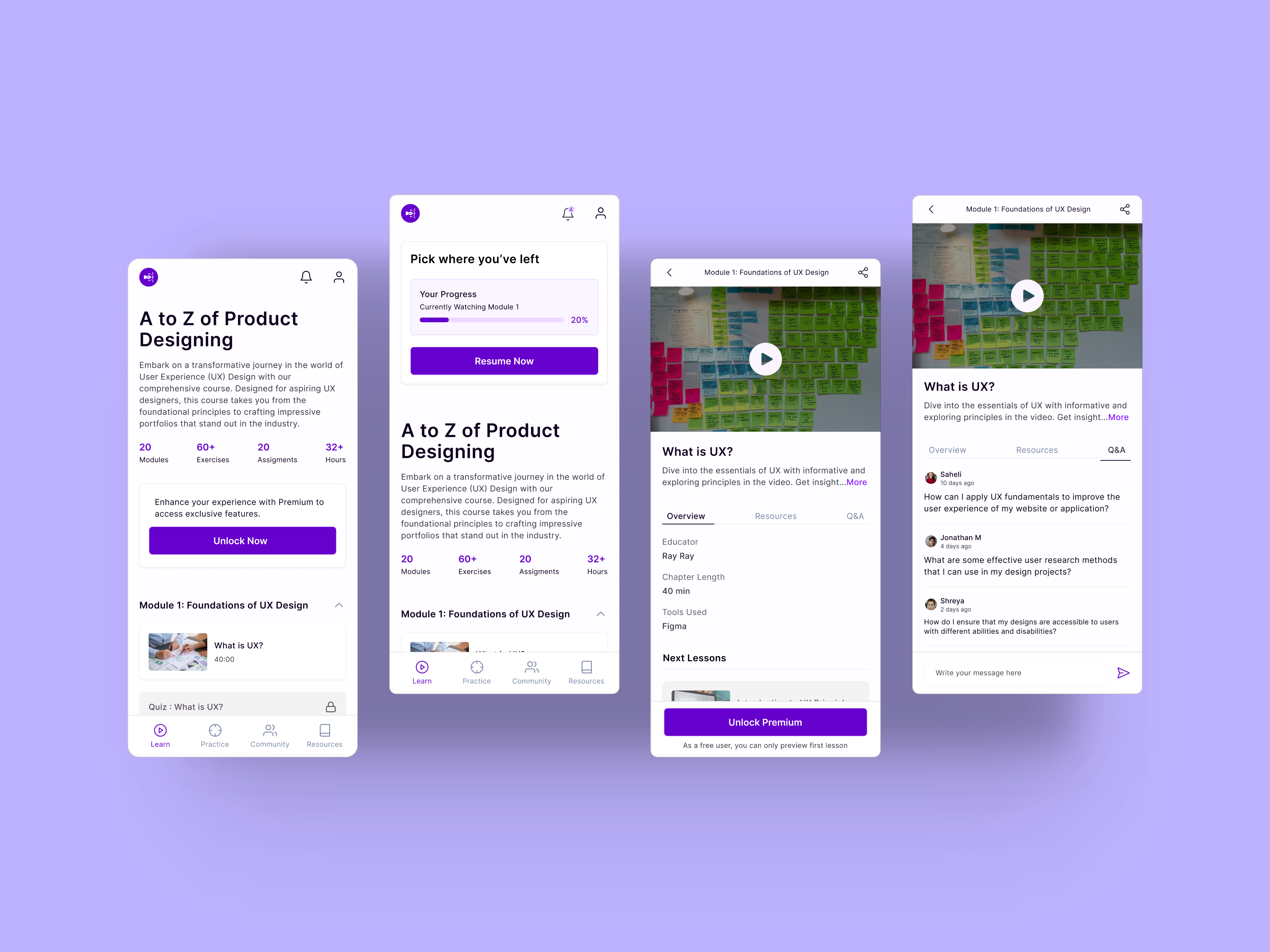 Product Design Learning App app app design branding button card dailychallenge dailyui dailyuichallenge design flat design gradient icon illustration landingpage shadow typography ui uichallenge ux vector