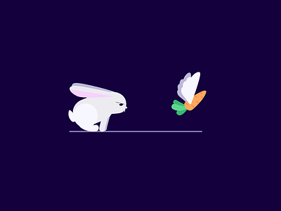 Carrot Chase 2d animation bunny carrot chasing design flying graphic design hungry illustration madewithsvgator motion graphics rabbit running vector