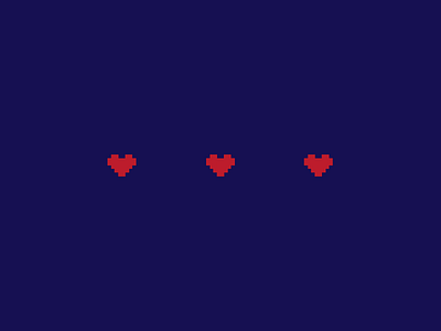 3 Lives - Pixel Hearts 2d animation design games graphic design heart beat hearts illustration lives madewithsvgator motion graphics pixel vector video game
