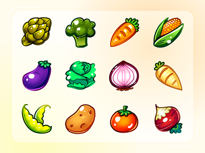 Vegetable icon illustrations badges cartoon childrens design concept art cute digital art game design gamer graphic design icons procreate stardew valley streaming sub bit badges subscribtion twitch vegetable veggies video game icons youtube