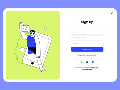 DailyUI #001 - Sign up form clean design login minimal registration signin signup ui ux web