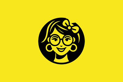 Chic Geek Logo. branding chic logo custom logo design geek logo geek women graphic design logo logo design logo icon logo mark professional logo women logo yellow women logo