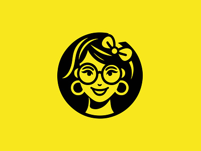 Chic Geek Logo. branding chic logo custom logo design geek logo geek women graphic design logo logo design logo icon logo mark professional logo women logo yellow women logo