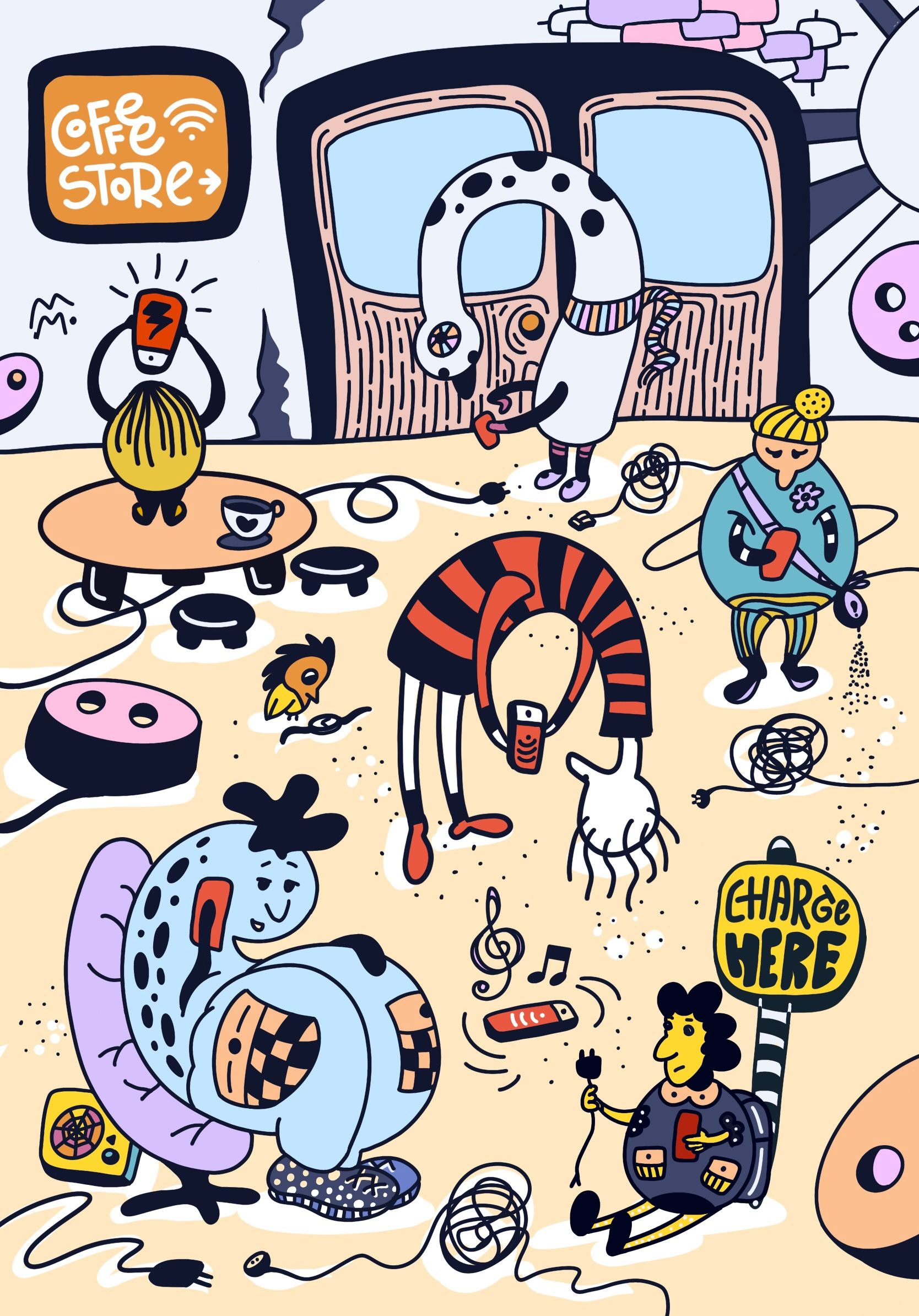 Addiction digital art doodle illustration procreate