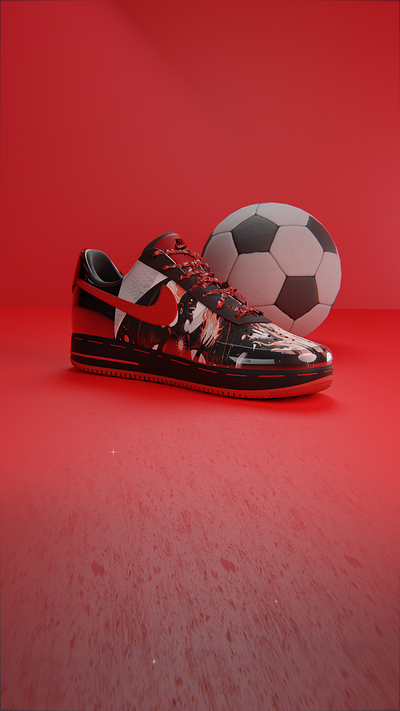 Nike AF1 x AC Milan 3d blender custom sneakers fashion graphic design sneakers streetwear