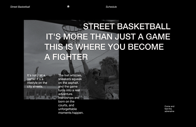 Street basketball basketball black design design street typ typography ui ux website