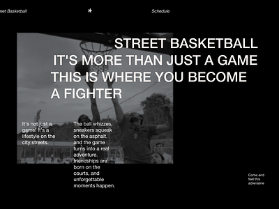 Street basketball basketball black design design street typ typography ui ux website