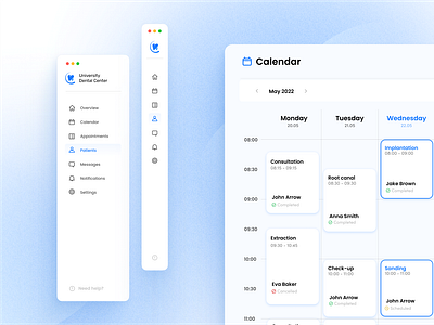 Dental Clinic Dashboard animation dental illustration medical motion design product design ui ux