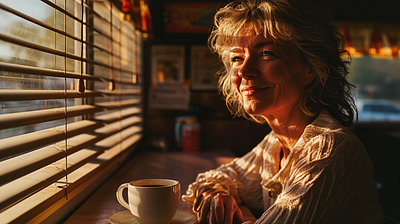 Woman in a Route 66 Diner [photo] photography portrait restaurant woman