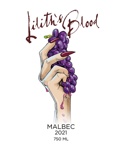 Lilith's Blood wine label branding wine