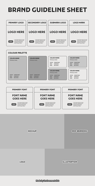 BRAND GUIDELINE SHEET brand guideline branding branding color startup