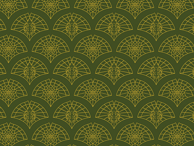 Bogcore: Lattice art nouveau bog bogcore flower forest frog gold green hand drawn illustration lattice lily lilypad line art lotus monoline pattern scallop