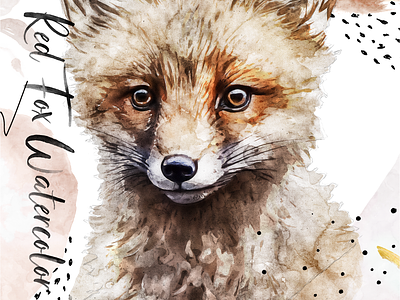 Cute Red Fox Watercolor Painting Portrait animation christmas cute animal cute fox digital art firefox fox fox watercolor fox watercolour foxes graphic design illustration poster print red fox watercolor watercolor painting watercolorush wildlife woodland