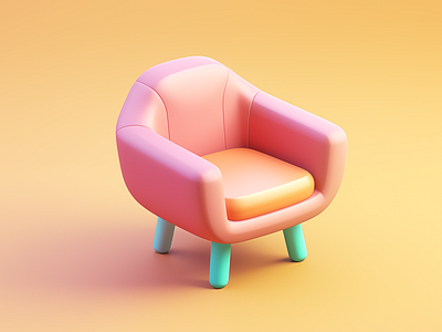 3D Cartoon Chair | Cartoon Sofa 3D 3d arm chair 3d cartoon chair 3d cartoon design 3d cartoon logo 3d chair design 3d design 3d designer 3d illustration 3d pastel chair 3d sofa 3d sofa image brand branding cartoon logo fiverr gerdoo graphic design illustration mascot logo