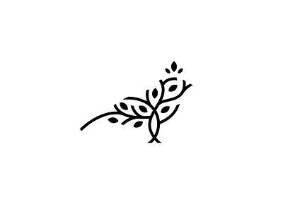 Kinglet tree logo concept bird golden crowned kinglet logo tree