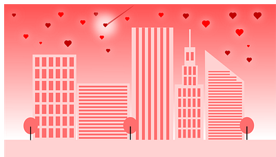 City Valentines Illustration building city illustration love valentines