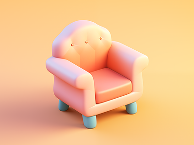 3D Cartoon Arm Chair, 3D Pastel Arm Chair, 3D Pink Chair 3d arm chair 3d arm chair design 3d cartoon arm chair 3d cartoon desgin 3d cartoon logo 3d designer 3d logo 3d logo design 3d mascot 3d pastel chair 3d pastel logo 3d pink chair brand branding cartoon 3d cartoon logo fiverr gerdoo graphic design illustration