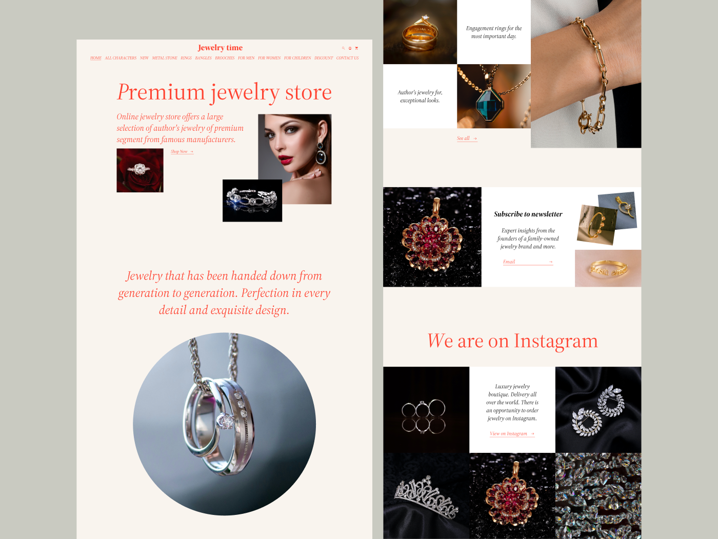 Jewelry store landing page concept by Ervin Mägi on Dribbble