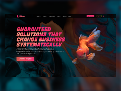 Fish Marketing design lending page marketig agency marketing ui web web design
