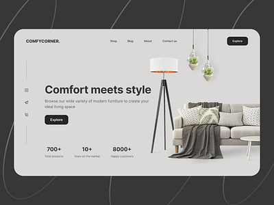 Furniture Store Landing Page e commerce ecommerce furniture furniturestore landing landingpage page store ui ux uxui website