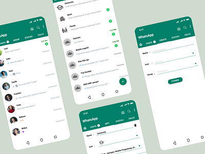 Mobile App - Redesign Whatsapp branding communication connection design features graphic design groupchat messaging mobile personalization ui whatsapp