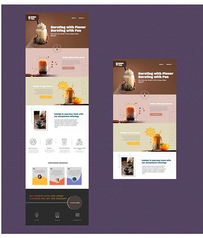 UI design for BOBA TEA web page branding graphic design ui