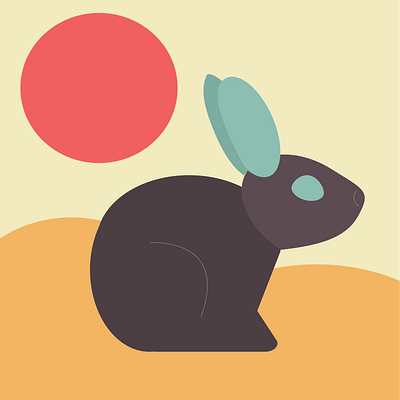 Lapin de la nuit graphic design illustration vector