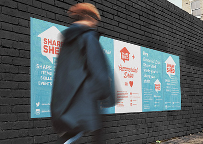 Share Shed Promotional Posters billboard brand identity graphic design posters