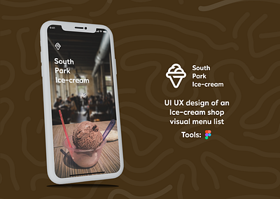 UI UX Ice-cream shop menu design ui ux user experience user interface