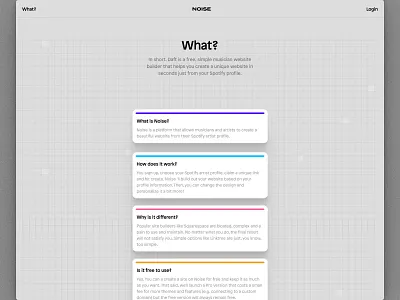 Noise — FAQ faq landing page music musicians noise