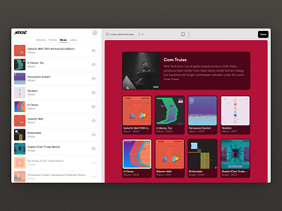 Noise — Show and Hide from your Music music musicians noise web app