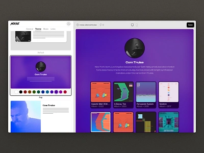 Noise — Change your Theme music musicians noise web app