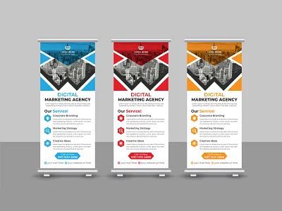 Corporate Business Marketing Roll Up Banner Design advertisement banner branding business corporate creative design display graphic design marketing modern pop up banner presentation print template pull up banner retractable banner roll up roll up banner stationery x banner