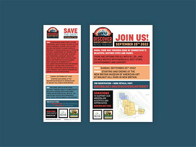 Bike Walk CT Event Save the Date + Flyer graphic design print design