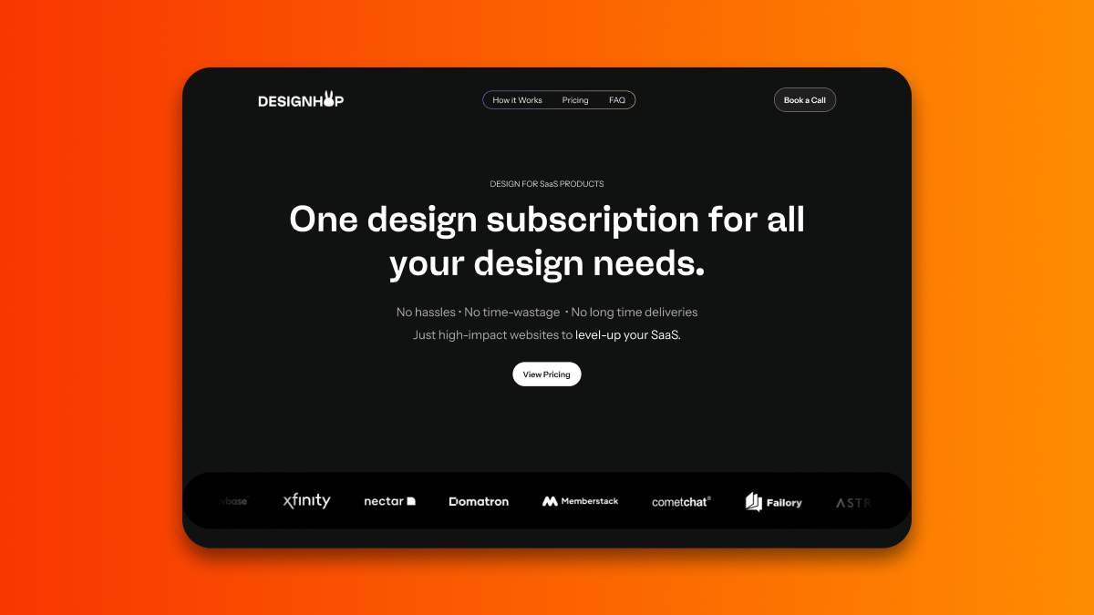 Hero Section Of A Design Subscription Service. By Huzaifa Shahzad On ...