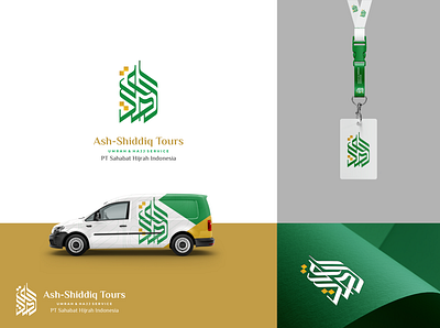 Ash-Shiddiq Tours arabic calligraphy arabic logo branding design graphic design illustration logo travel vector